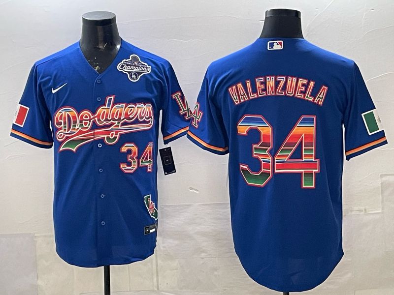 Men Los Angeles Dodgers #34 Vlenzuela Blue 2026 Nike Game MLB Jersey 002